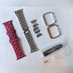 Wize Band for Apple Watch Set with Rose and Silver Bands